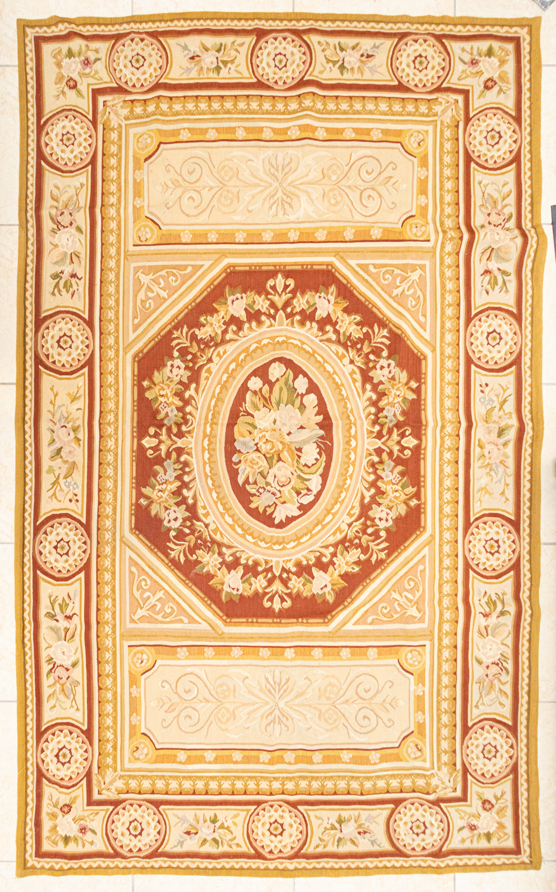 Wool Aubusson Style Needlepoint Rug