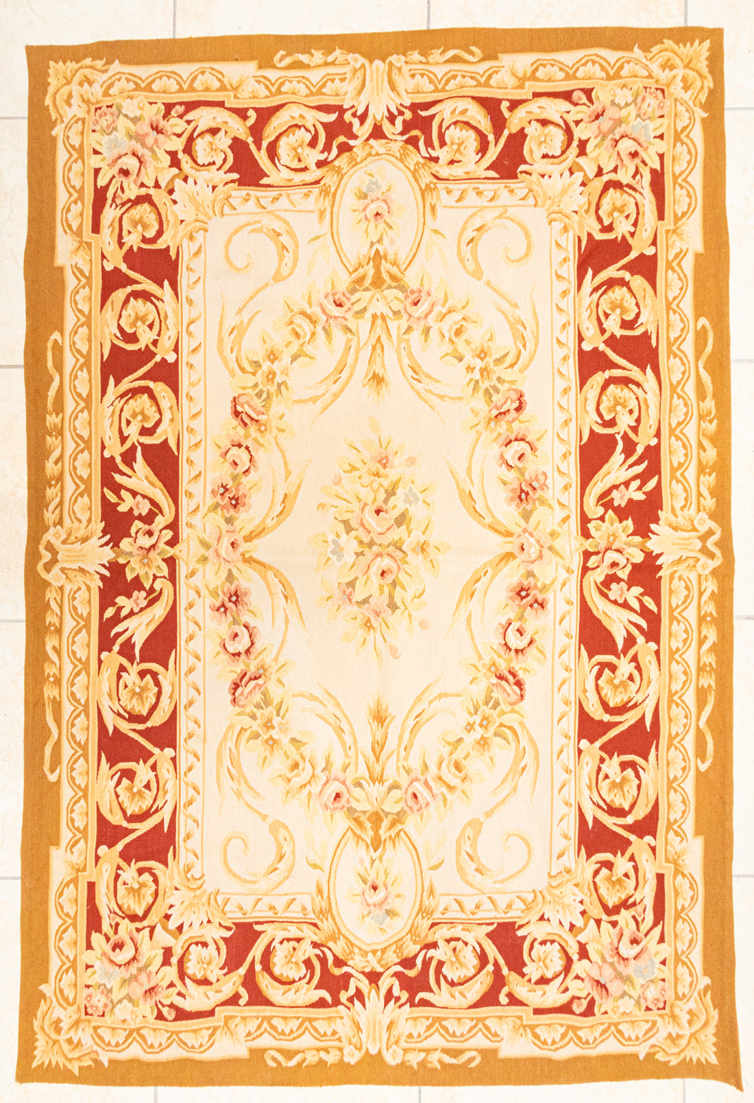 Wool Aubusson Style Needlepoint Rug