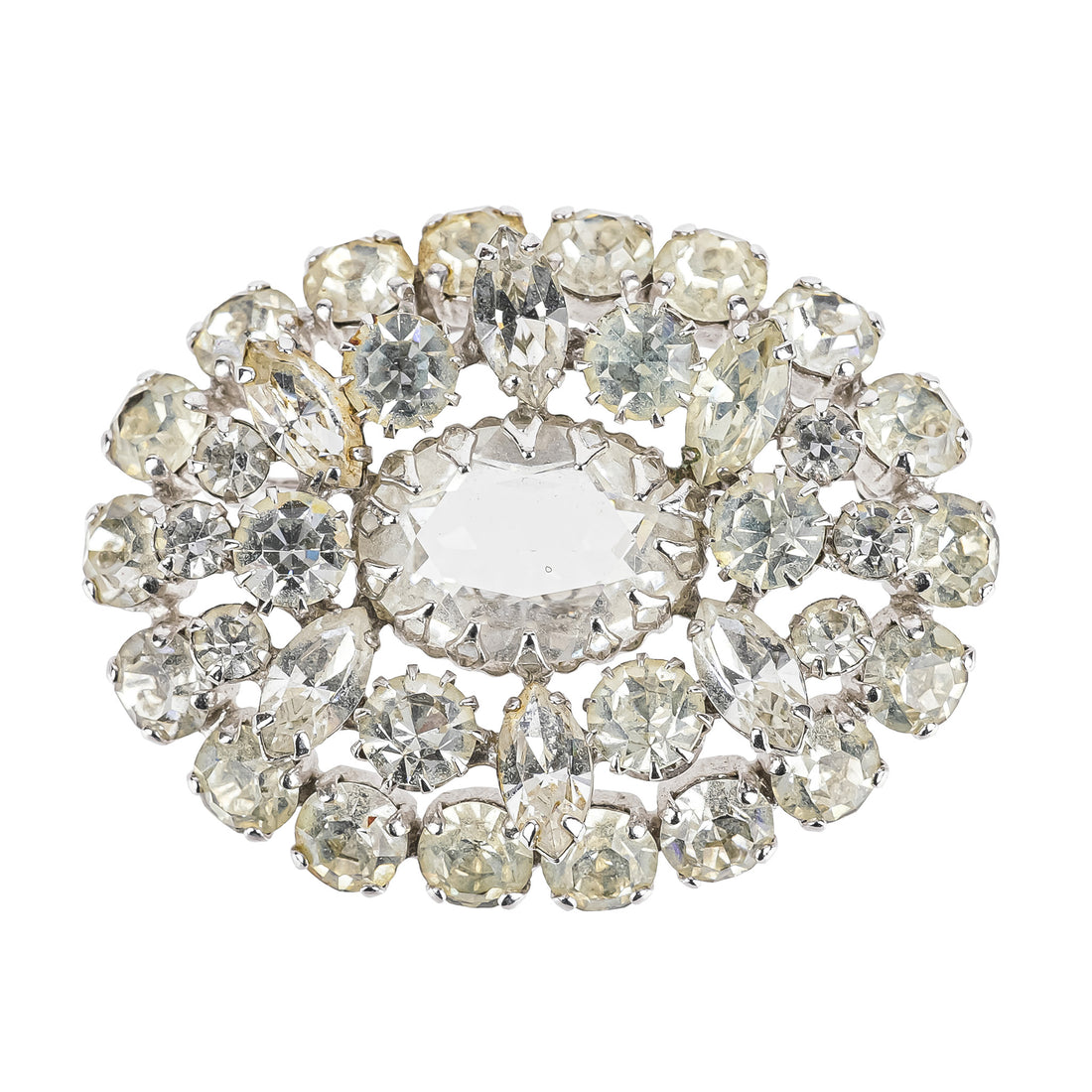 SHERMAN Brooch - Clear Oval Crystal
