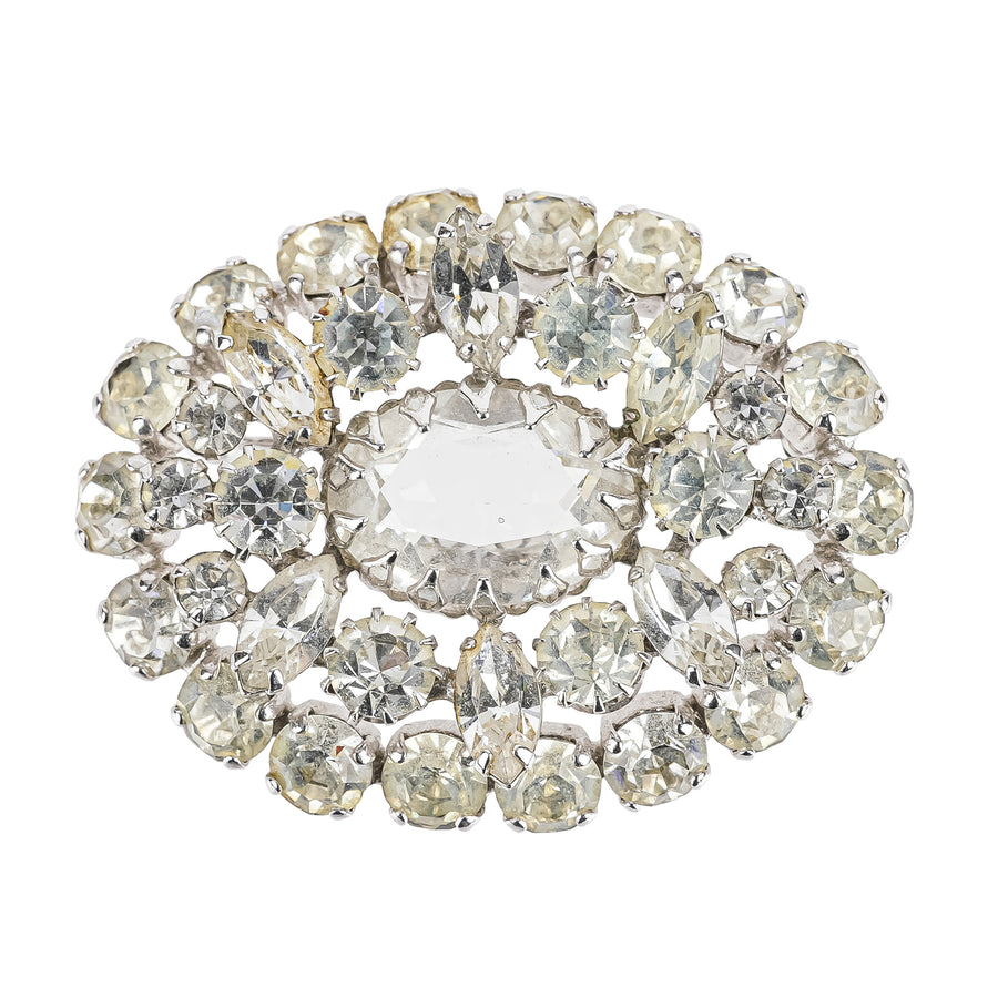 SHERMAN Brooch - Clear Oval Crystal