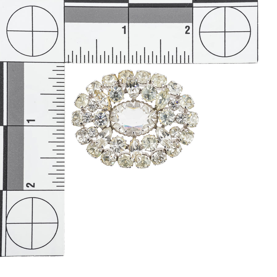 SHERMAN Brooch - Clear Oval Crystal