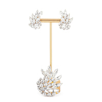 SHERMAN Brooch & Clips Set- Clear Rhinestone Spray