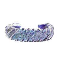 KEVIN O'GRADY Twisted Blue Art Glass Cuff Bracelet