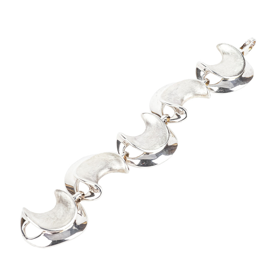 Sterling Polished And Satin Link Bracelet