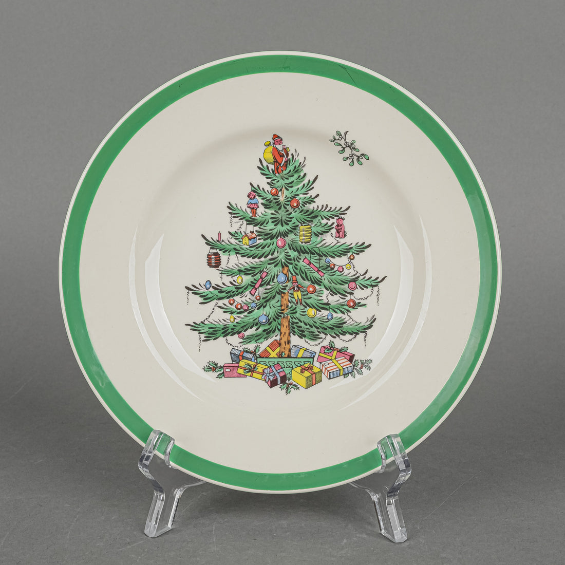 SPODE Christmas Tree Bread And Butter Plates Set Of 8