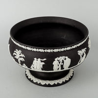 WEDGWOOD White On Basalt Black Jasperware Pedestal Bowl