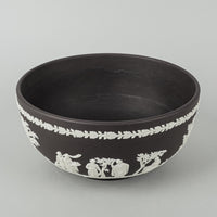 WEDGWOOD White On Basalt Black Jasperware Footed Bowl
