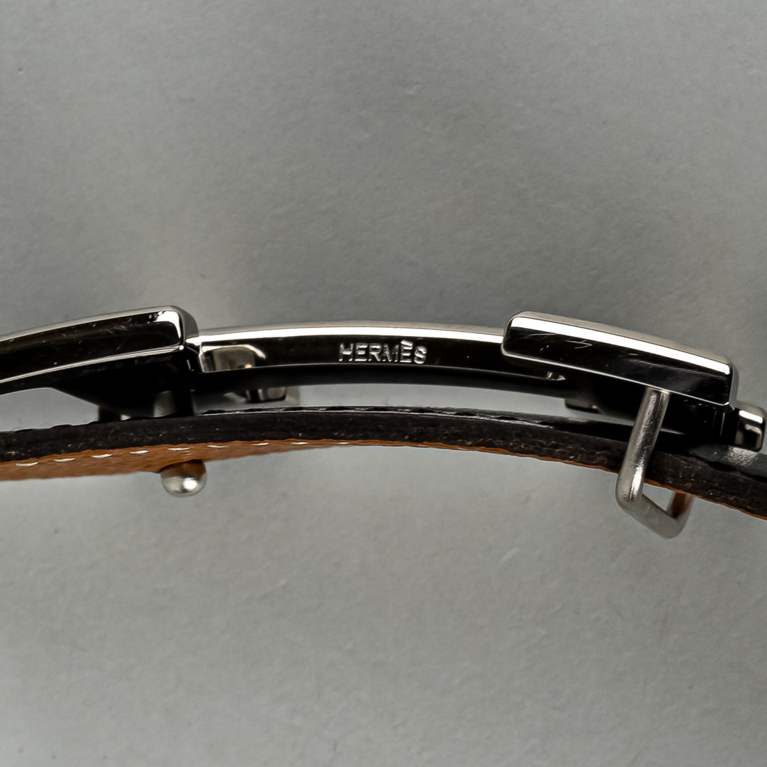 HERMES Reversible Leather H Buckle Belt