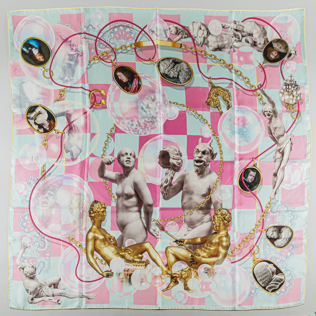 KHM X Consumed Pink Blue Silk Scarf