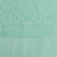 SALVATORE FERRAGAMO Mint Green Silk Wool Scarf