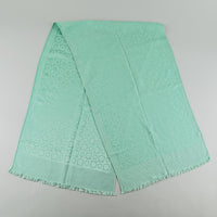 SALVATORE FERRAGAMO Mint Green Silk Wool Scarf