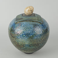 Art Pottery Raku Lidded Vessel Signed