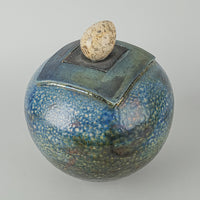 Art Pottery Raku Lidded Vessel Signed