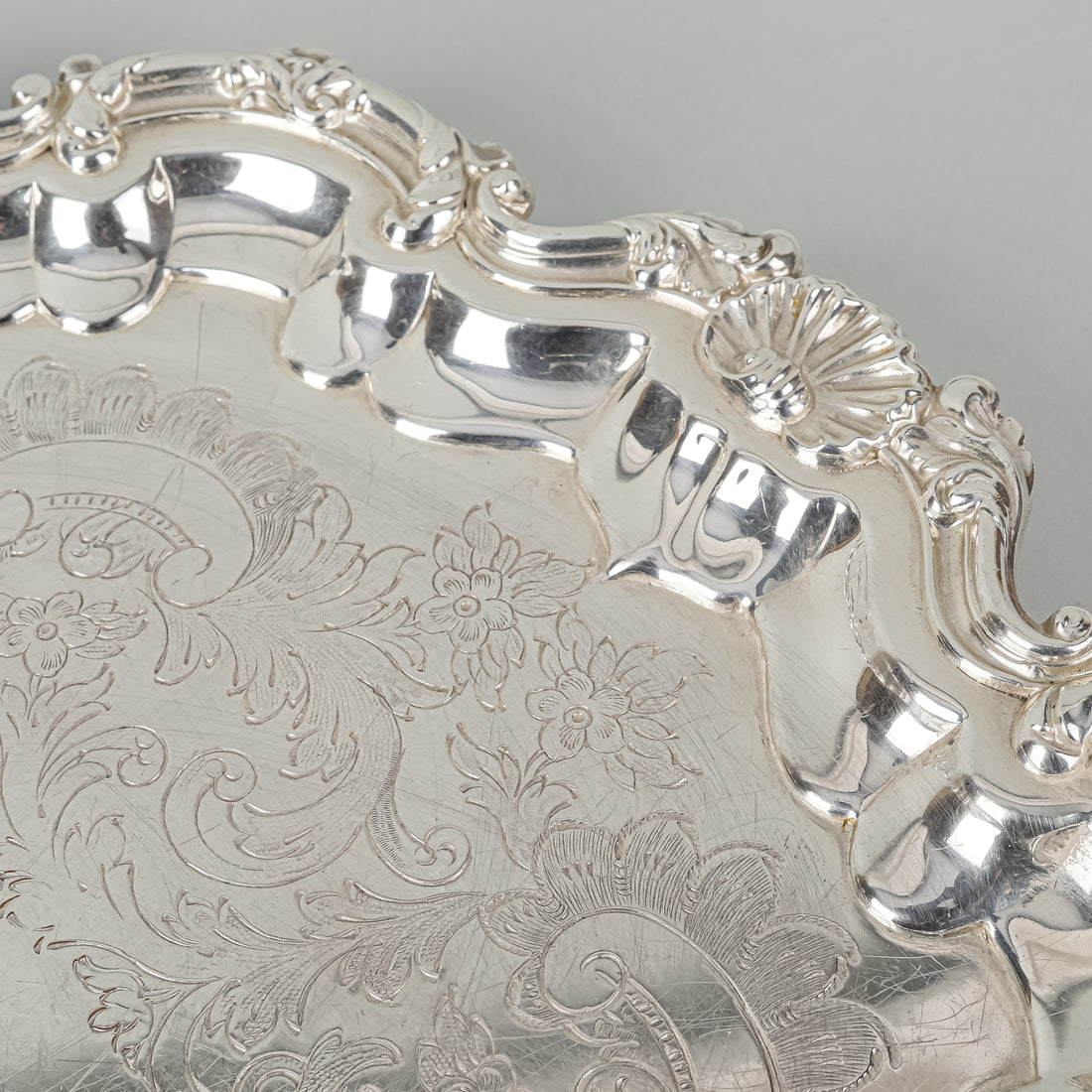 CHARLES HOWARD COLLINS Reprodction Old Sheffield Plate Silverplate Footed Tray
