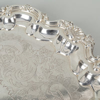 CHARLES HOWARD COLLINS Reprodction Old Sheffield Plate Silverplate Footed Tray