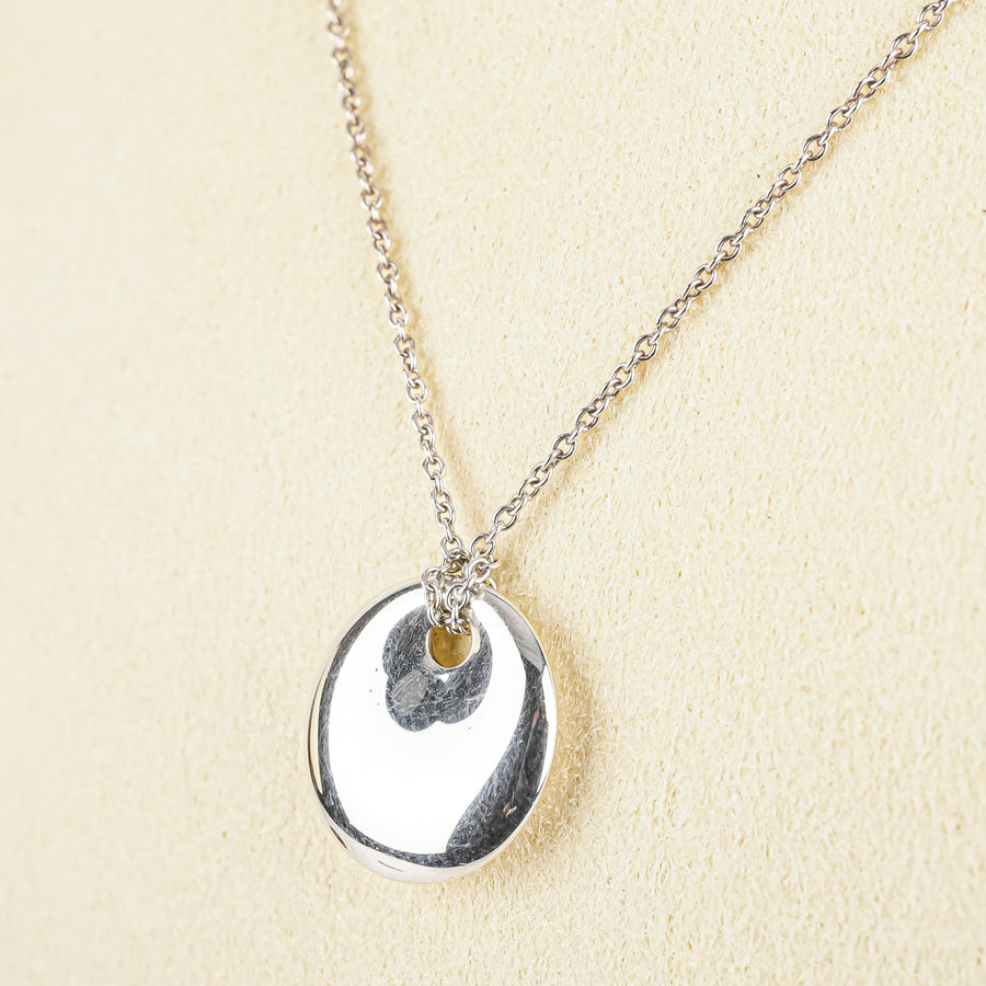 TIFFANY & CO Elsa Peretti Sterling Round Pendant Necklace
