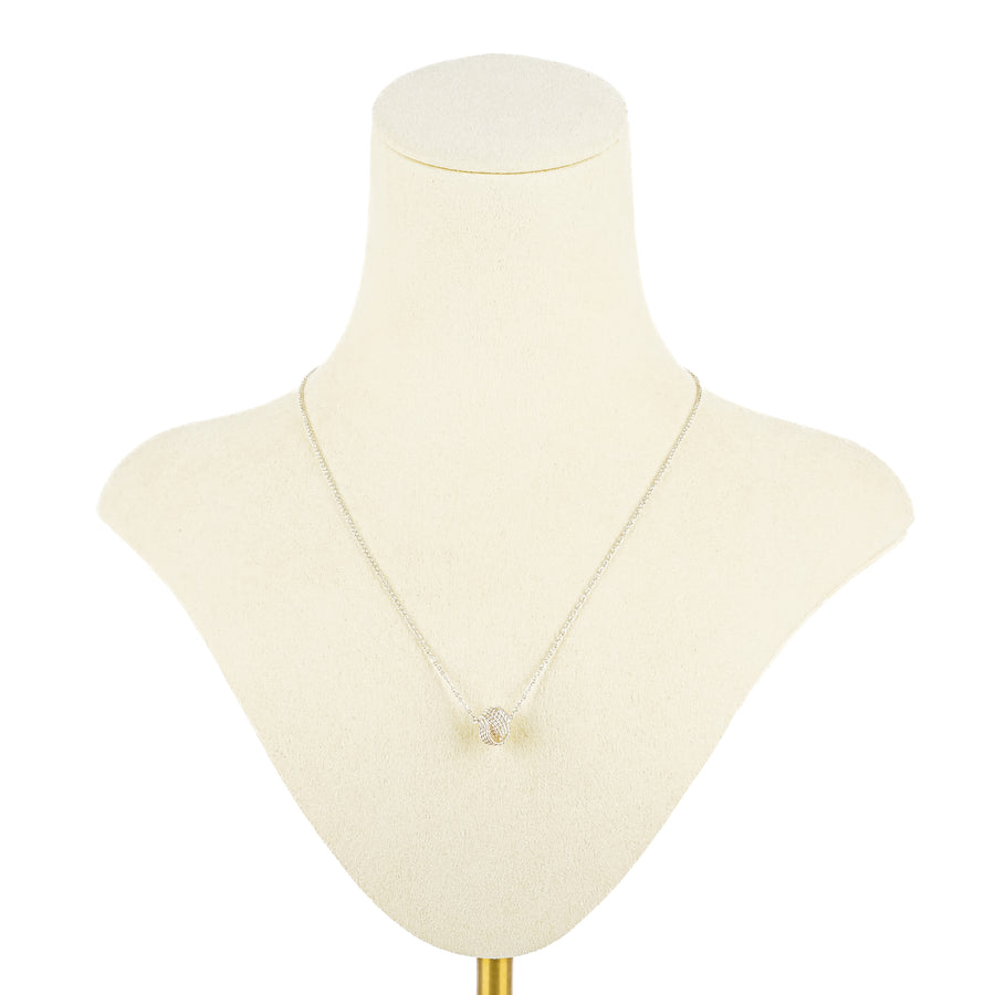 TIFFANY & CO Sterling Silver Tiffany Twist Knot Pendant Necklace