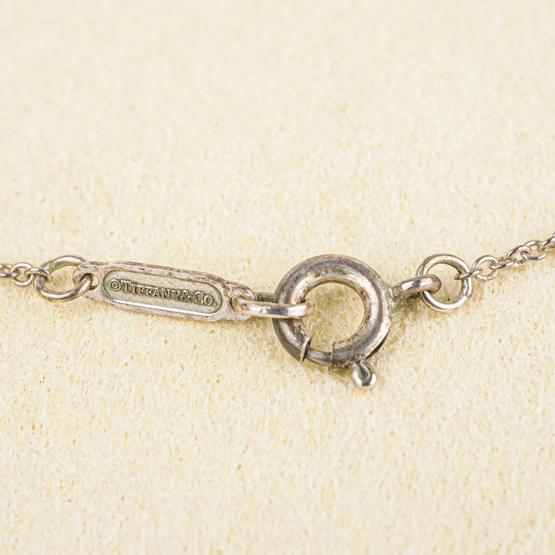 TIFFANY & CO Sterling Silver Mini Heart Key Pendant Necklace