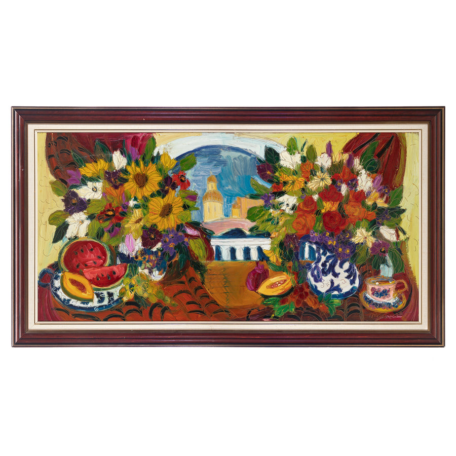 Maya Eventov (Russian Canadian 1964) Still Life With Balcony View