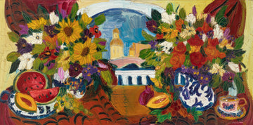 Maya Eventov (Russian Canadian 1964) Still Life With Balcony View