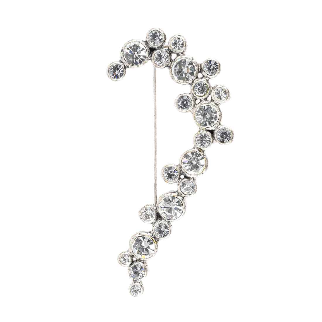 ARTS & CRAFTS Silver Tone Rhinestone Brooch