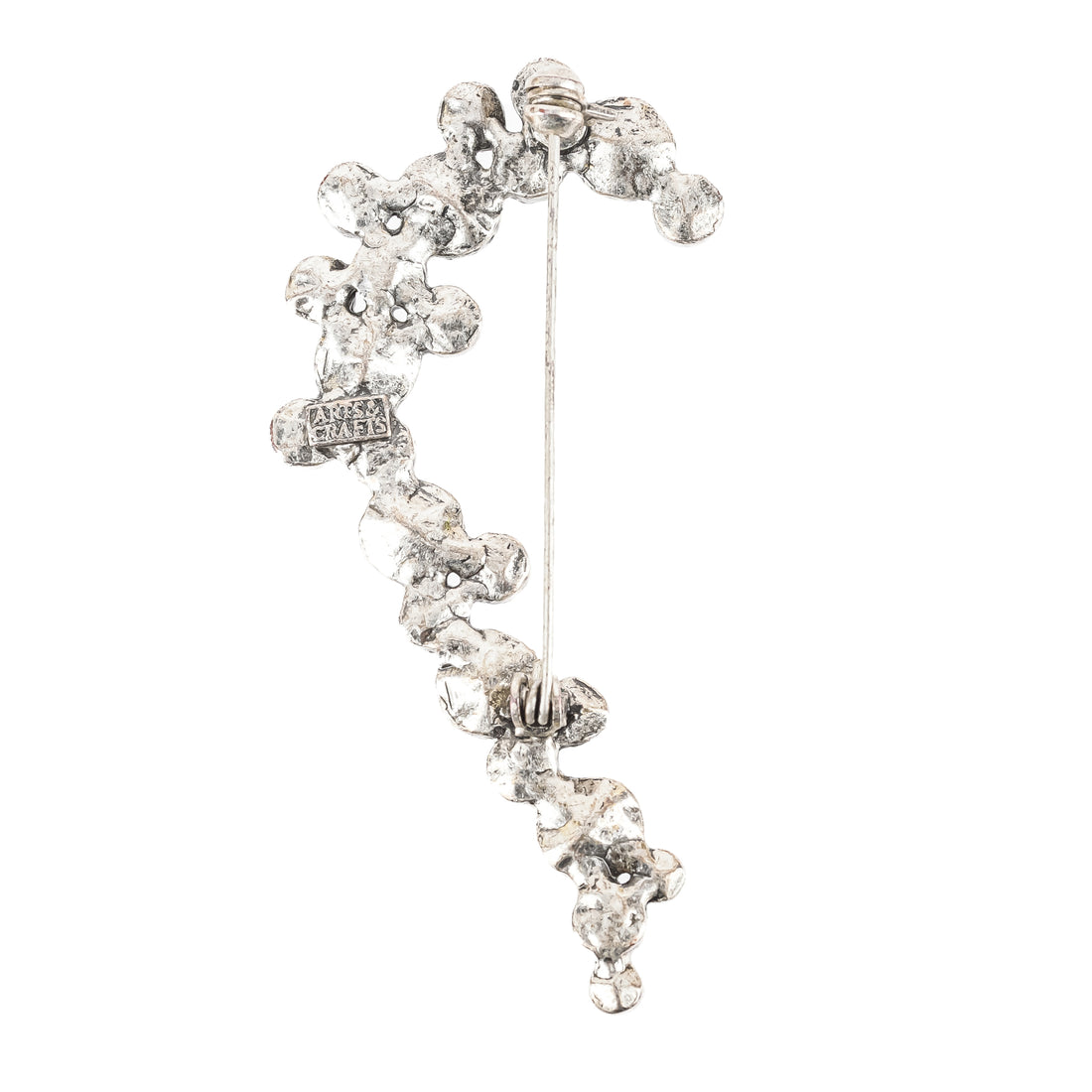 ARTS & CRAFTS Silver Tone Rhinestone Brooch