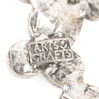 ARTS & CRAFTS Silver Tone Rhinestone Brooch