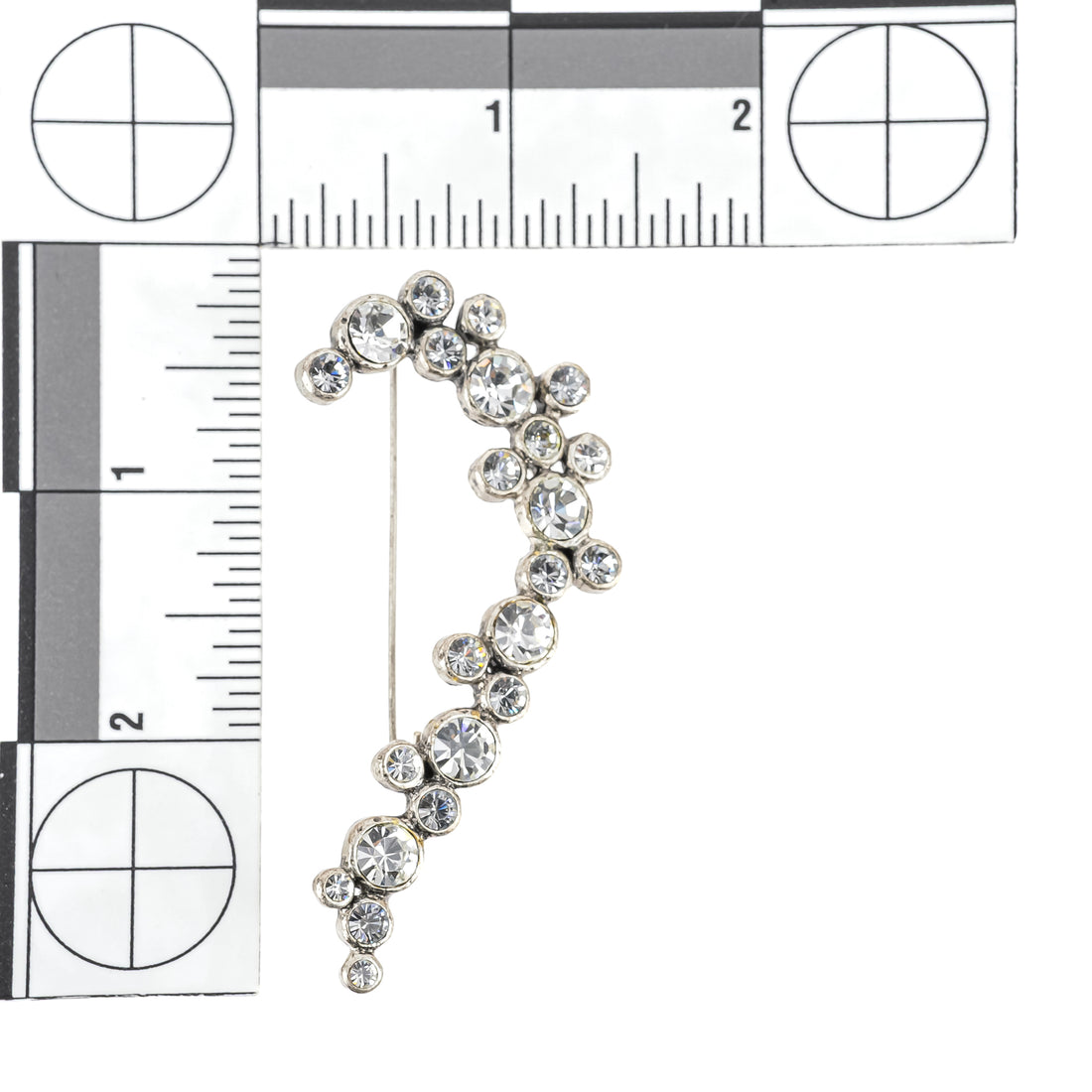 ARTS & CRAFTS Silver Tone Rhinestone Brooch