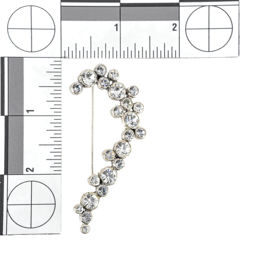 ARTS & CRAFTS Silver Tone Rhinestone Brooch