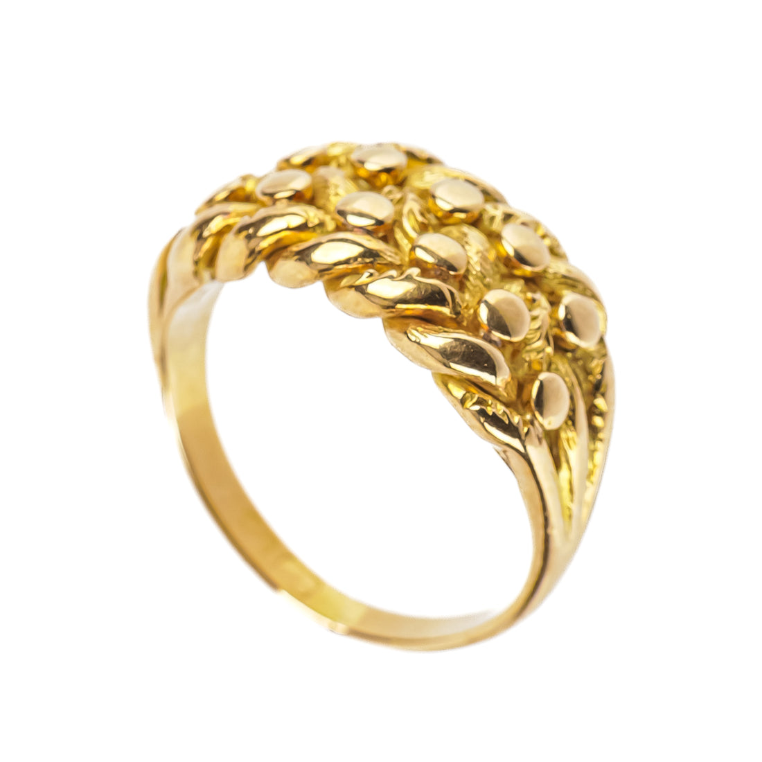 14K Yellow Gold Basketweave Band Ring