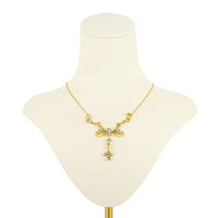 Victorian 14K Yellow Gold  Seed Pearl Lariat Necklace