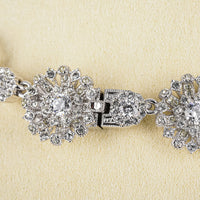 NADRI Silver Tone Flower Cluster Collar Necklace