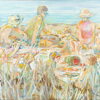 Leda McAlister (Canadian 1929-2017) Beach Picnic Acrylic On Canvas