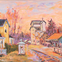 Sylvio Gagnon (Canadian 1939) "Unionville Station And Granery" Acrylic On Canvas