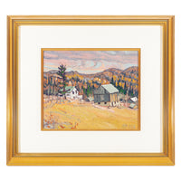Lawrence Nickle (Canadian 1932-2014) "Gibbon's Farm Buildings" Oil On Board