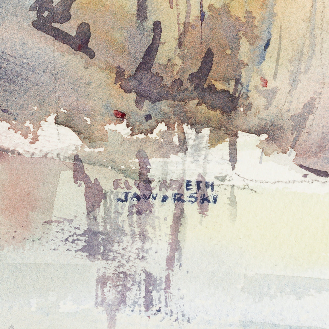 Elizabeth Jaworski (Canadian 20th C) Landscape "Misty Place" Watercolour on paper