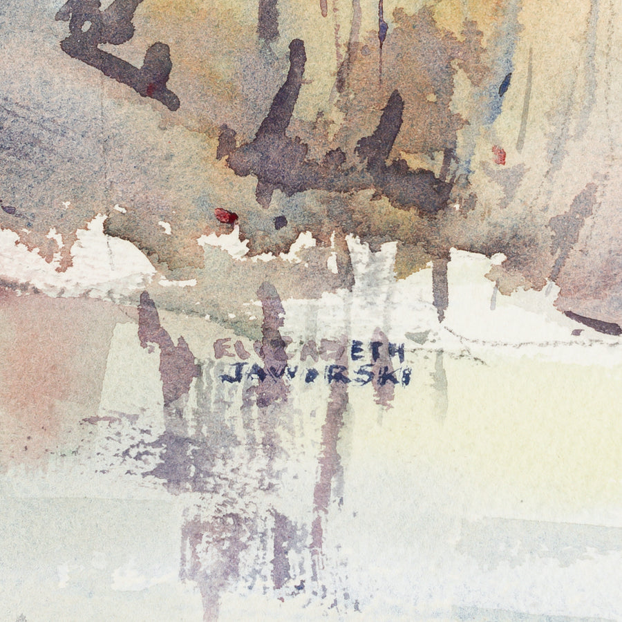 Elizabeth Jaworski (Canadian 20th C) Landscape "Misty Place" Watercolour on paper