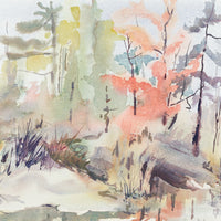 Elizabeth Jaworski (Canadian 20th C) Landscape "Misty Place" Watercolour on paper