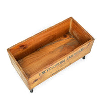Encyclopedia Americana Crate Bench With Black Vinyl Seat