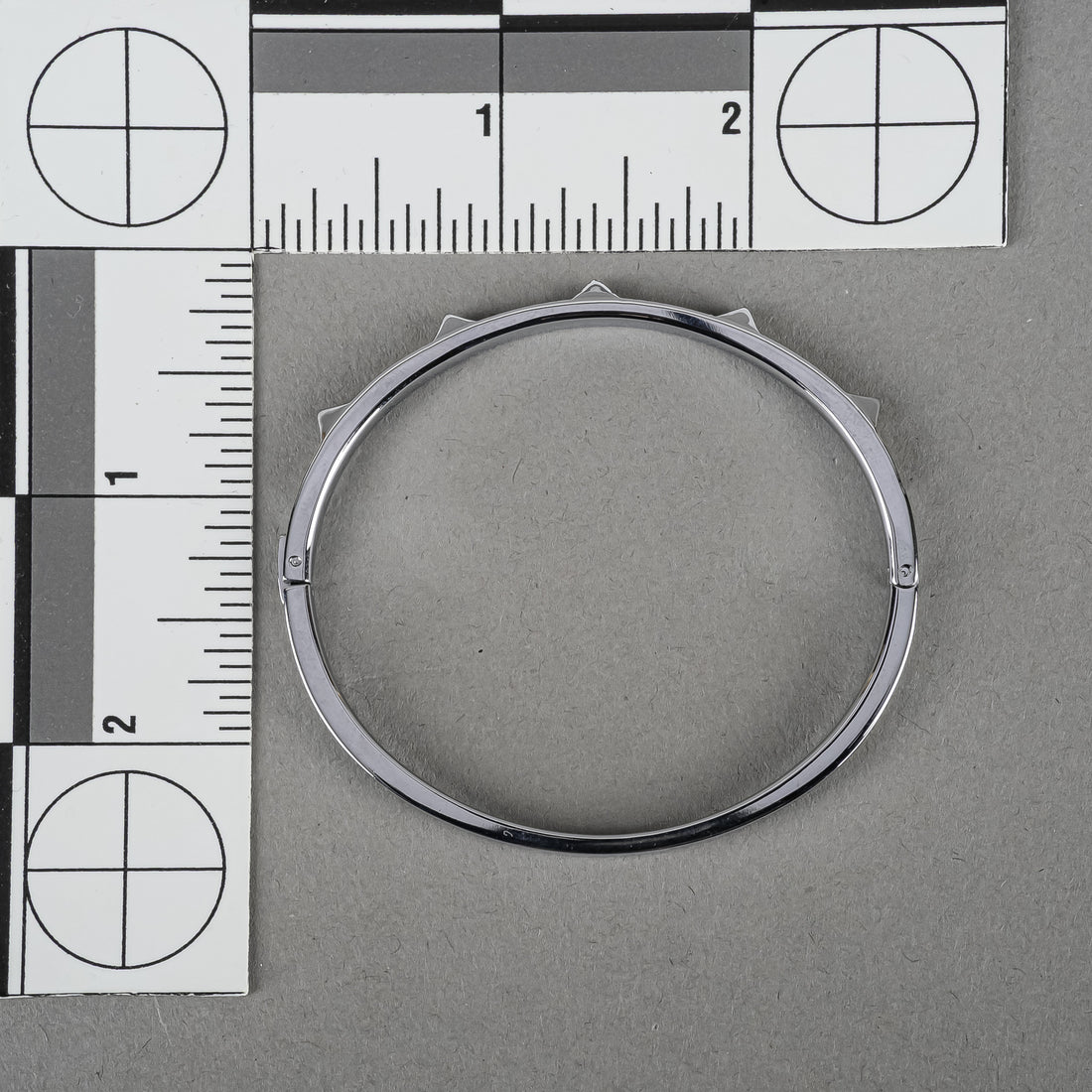 SWAROVSKI Silver Tone Studded Hinged Tactic Bangle