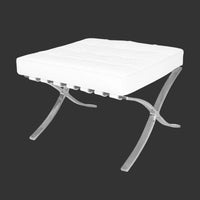 Barcelona Style Ottoman With White Leather