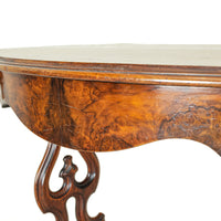Vintage Victorian Style Burled Walnut Fretwork Table