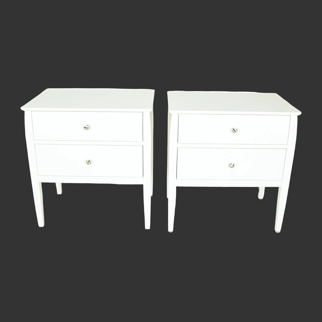CRATE & BARREL Mason White End Tables Set of 2