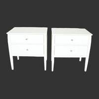 CRATE & BARREL Mason White End Tables Set of 2