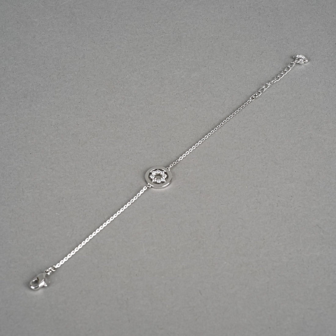 SWAROVSKI Silver Tone Circle Chain Bracelet