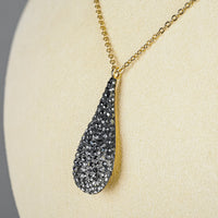 SWAROVSKI Gold Tone Teardrop Grey Crystal Set