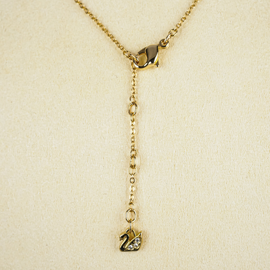 SWAROVSKI Gold Tone Teardrop Grey Crystal Set