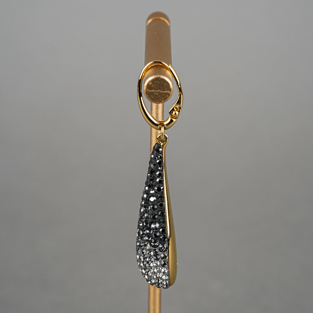 SWAROVSKI Gold Tone Teardrop Grey Crystal Set