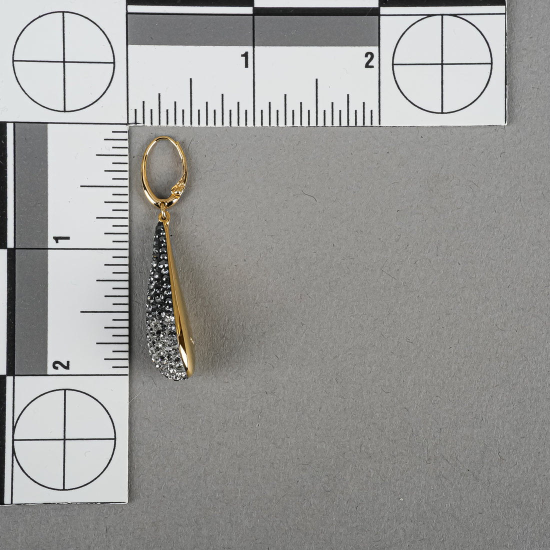 SWAROVSKI Gold Tone Teardrop Grey Crystal Set