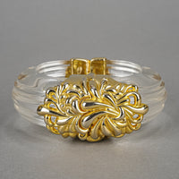 INNA CYTRINE Paris Lucite Gold Tone Bangle